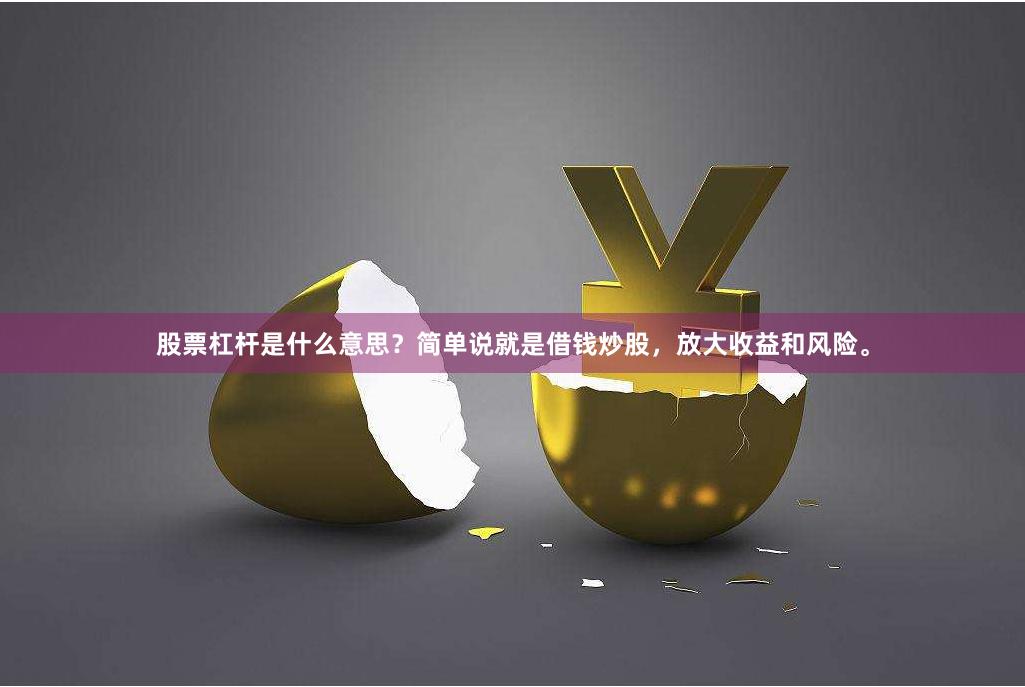 股票杠杆是什么意思？简单说就是借钱炒股，放大收益和风险。